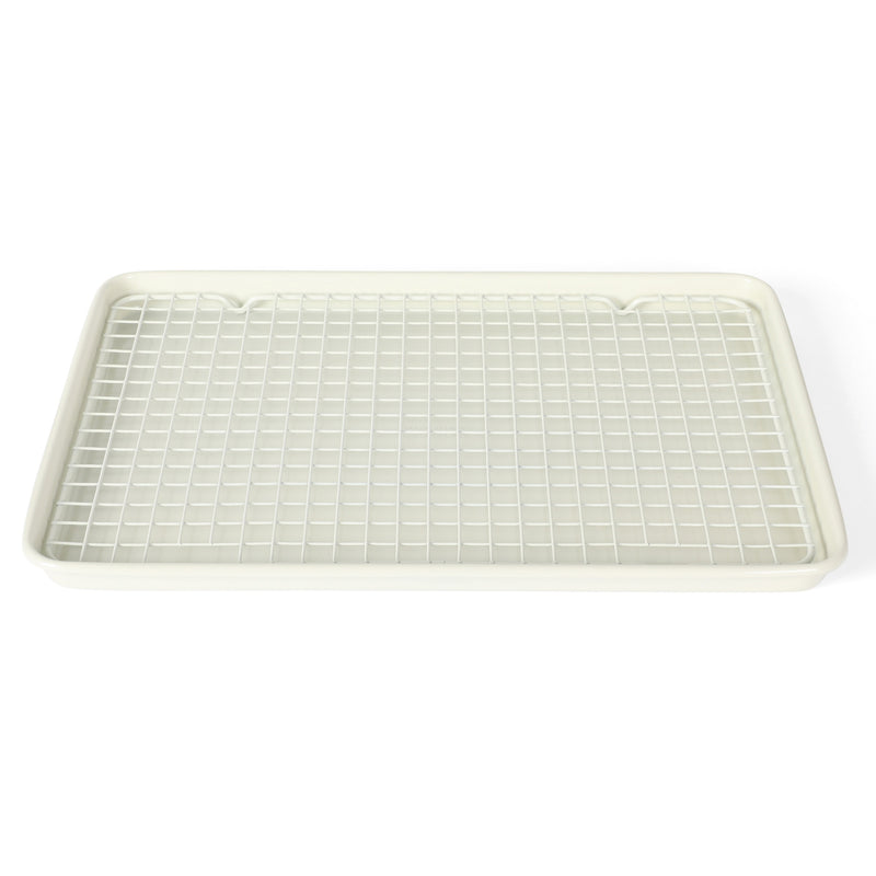 Martha Stewart Everyday Color Bake 15"X 10" Carbon Steel Cookie Sheet w/ Cooling Rack - Linen - Color Sleeve