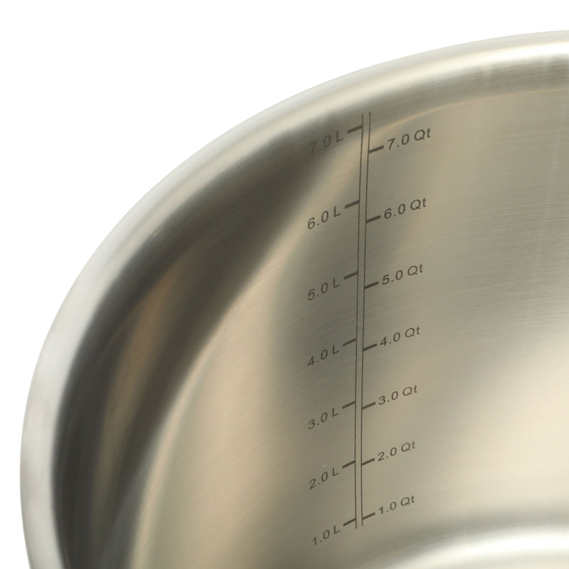 Martha Stewart Everyday Midvale 8qt Stainless Steel Stock Pot w/ Glass Lid - Gold PVD Cast Handle - Bonded Base - Color Sleeve w/ Factory Remailer