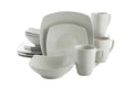 Gibson Home Zen Buffetware 16pc Dinnerware Set - White - Square - Fine Ceramic - Gift Box