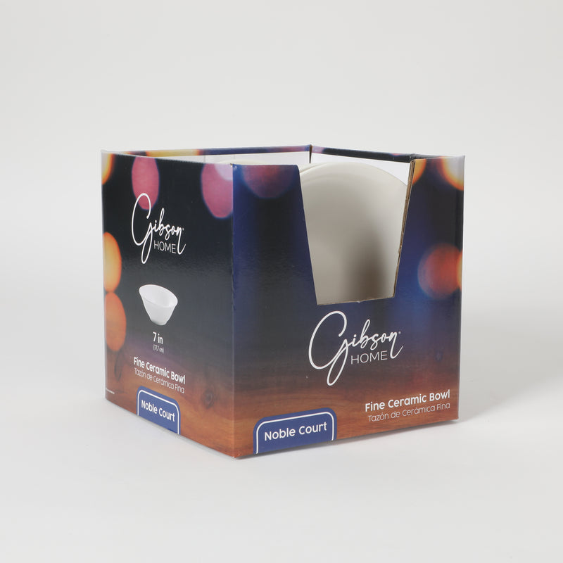 Gibson Home Noble Court 7" Bowl - White - Fine Ceramic - PDQ