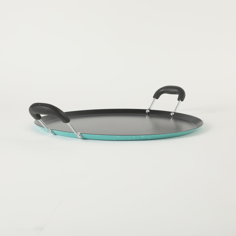 Oster Zadora 14" Non-Stick Steel Comal - Bakelite Wire Handle - Color Label