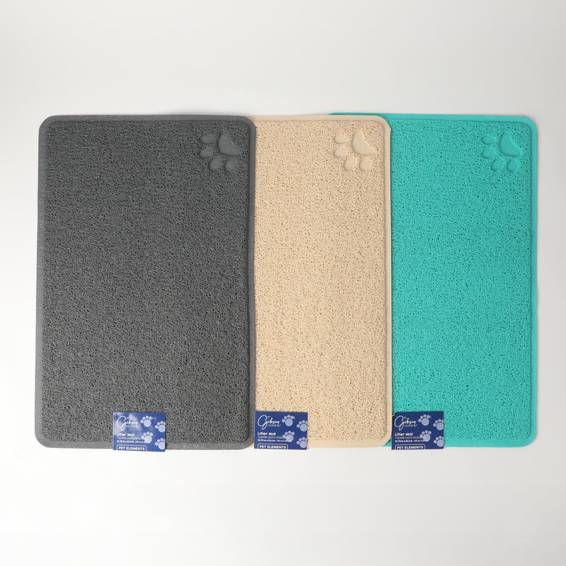 Gibson Home Pet Elements 23.6" Pet Mat - Rect. - 3 Assorted Colors - PVC 480 G - O/S - Hang Tag