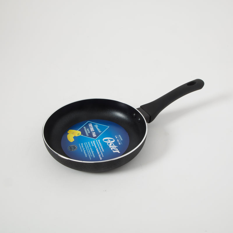Oster Ashford 8" Aluminum Frying Pan - Black - Nonstick - Textured Exterior - Soft Touch Bakelite Handle - Color Label