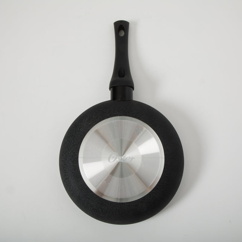Oster Ashford 8" Aluminum Frying Pan - Black - Nonstick - Textured Exterior - Soft Touch Bakelite Handle - Color Label