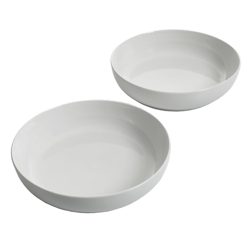 Gibson Home Great Essentials 2pc 8.5" Dinner Bowl Set - White - Fine Ceramic - 4-Way Color Sleeve