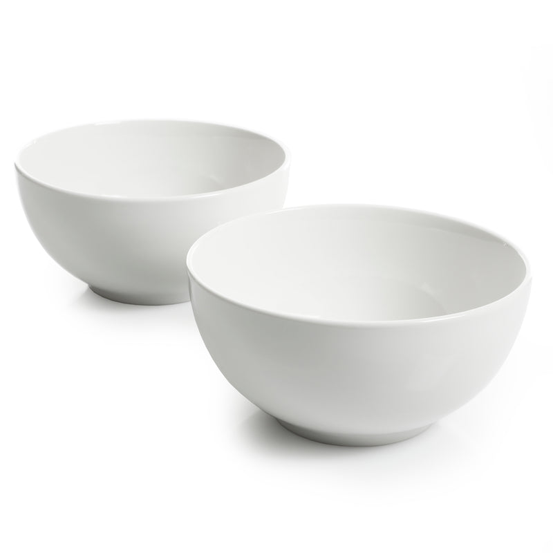 Gibson Home Great Essentials 2pc 7" Bistro Bowl Set - White - Fine Ceramic - 4-Way Color Sleeve