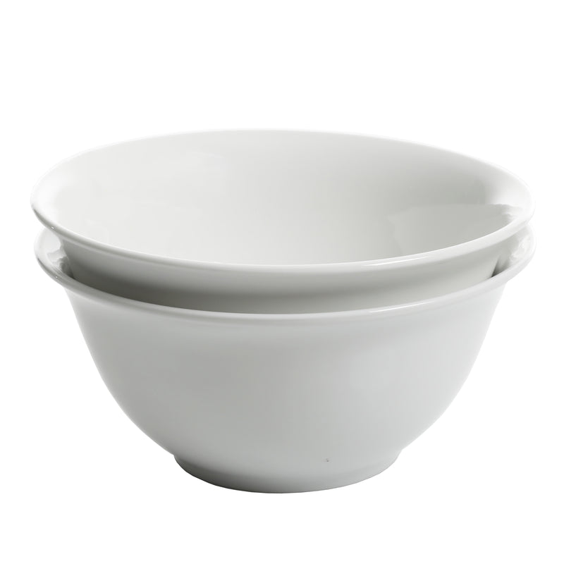 Gibson Home Great Essentials 2pc 7.5" All-Purpose Bowl Set - White - Fine Ceramic - 4-Way Color Sleeve