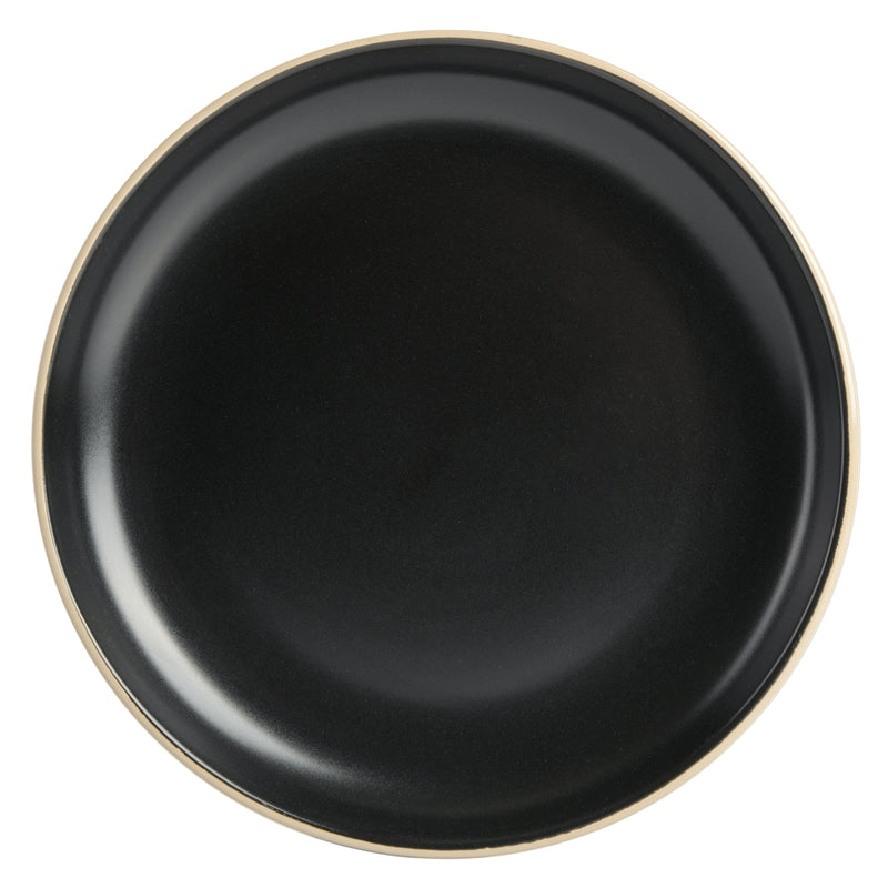 Gibson Home Rockaway 12pc Dinnerware Set - Solid Color - Stoneware - Gift Box: Matte Black / Matte Grey