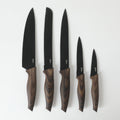 Oster Godfrey 5pc Stainless Steel Cutlery Set - Black Blade - PP Wood Look Handle - Clam Pack