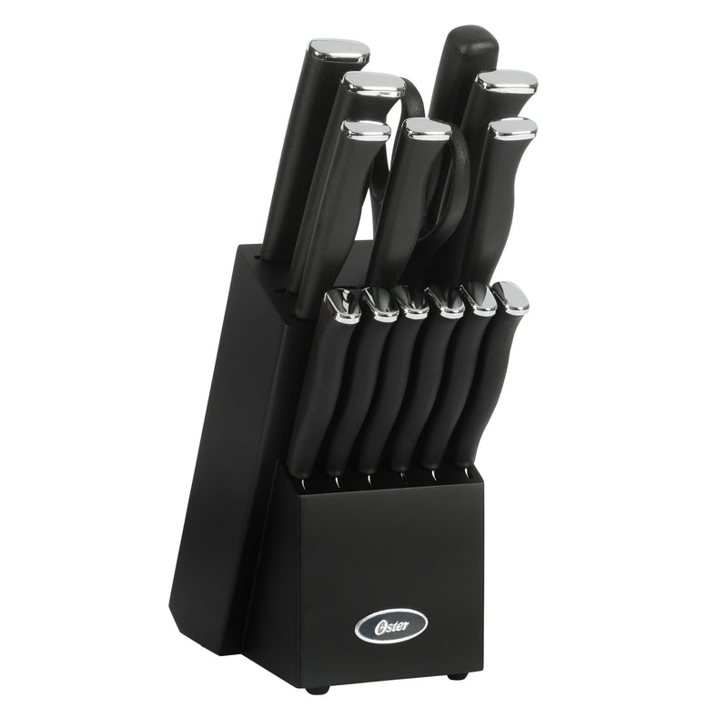 Oster Langmore 15pc Stainless Steel Cutlery Set w/ Black Block - PP Handle - Gift Box