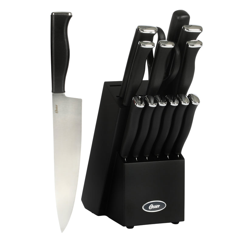 Oster Langmore 15pc Stainless Steel Cutlery Set w/ Black Block - PP Handle - Gift Box