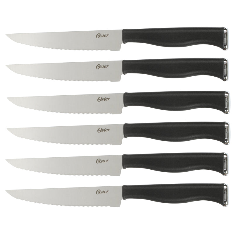 Oster Langmore 15pc Stainless Steel Cutlery Set w/ Black Block - PP Handle - Gift Box