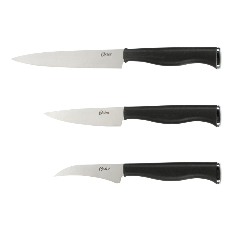 Oster Langmore 15pc Stainless Steel Cutlery Set w/ Black Block - PP Handle - Gift Box