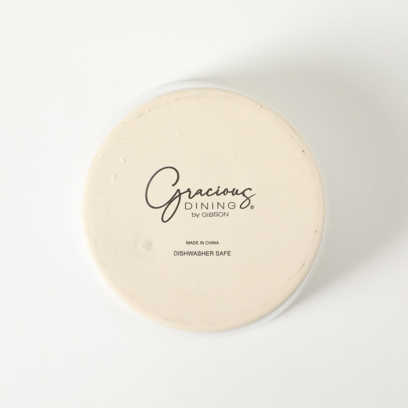Gibson Elite Gracious Dining 5pc Tidbit Dishes w/ Rotatable MDF Wood Base - White - Stoneware - Gift Box