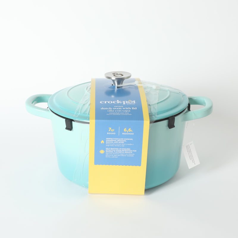 Crock-Pot Artisan 7qt Enamel Cast Iron Dutch Oven w/ Lid - Color Sleeve w/ Remailer