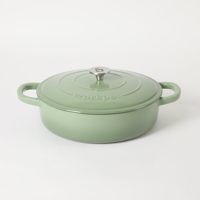 Crock-Pot Artisan 5qt Enamel Cast Iron Braiser Pan w/ Lid - Round - Color Sleeve w/ Remailer