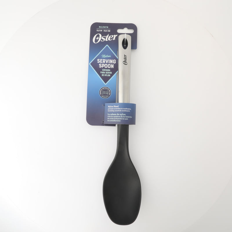 Oster Baldwyn Nylon Serving Spoon - Stainless Steel Handle - Tie Card