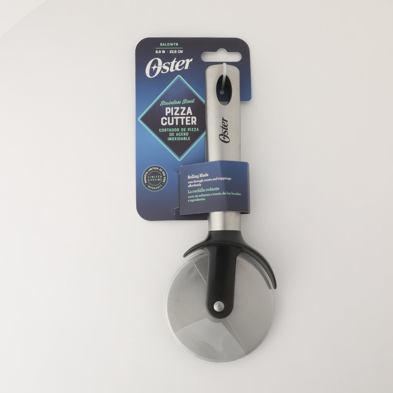 Oster Baldwyn Stainless Steel Pizza Cutter - Stainless Steel Handle - Tie Card
