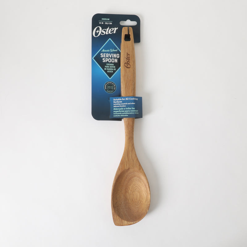 Oster Ingram Acacia Wood Serving Spoon - Tie Card