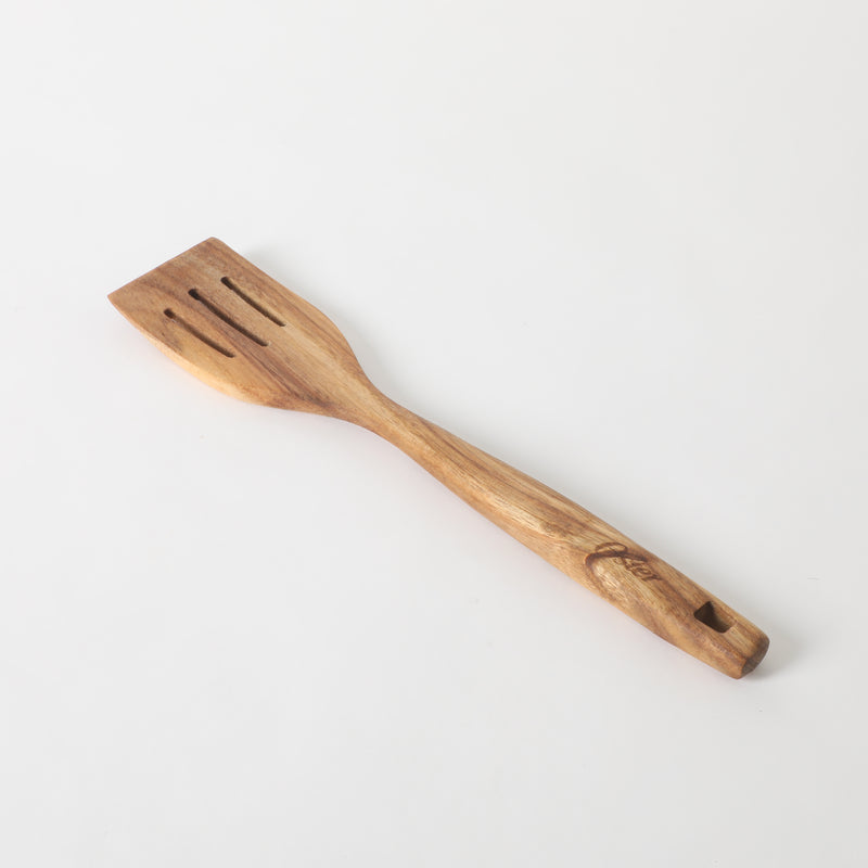 Oster Ingram Acacia Wood Slotted Turner - Tie Card
