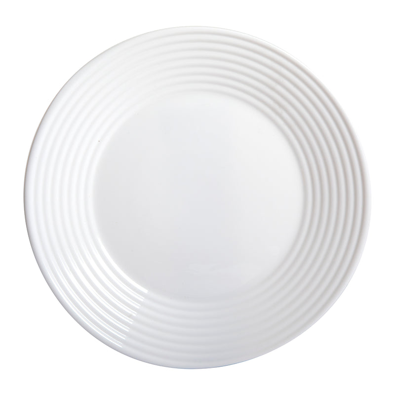 Gibson Home Ultra Patio 12pc Opal Glass Dinnerware Set - White - Embossed - Gift Box