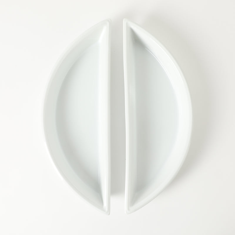 Gibson Elite Gracious Dining 3pc Tidbit Dish w/ Acacia Wood Base - White - Fine Ceramic - Gift Box