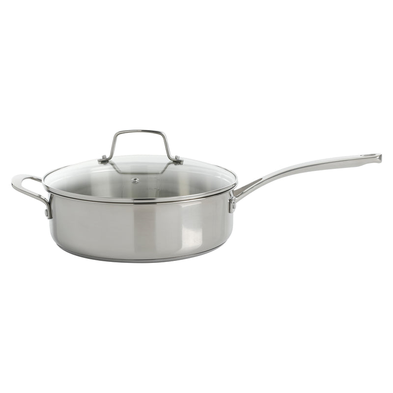 Martha Stewart Castelle 10pc Stainless Steel Cookware Set - Gold Stainless Steel Handles - Impact Bonded Base - Gift Box w/ Remailer