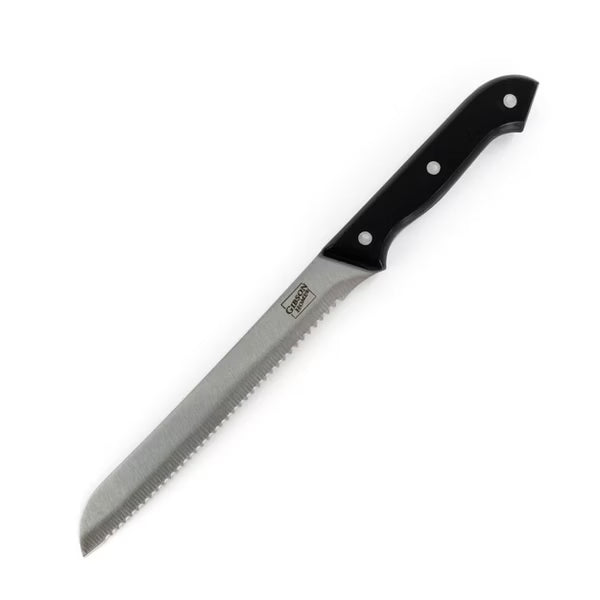 Gibson Home Wildcraft 10pc Stainless Steel Cutlery w/ Wood Cutting Board Set - Full Tang Riveted PP Handle - Clam Pack
