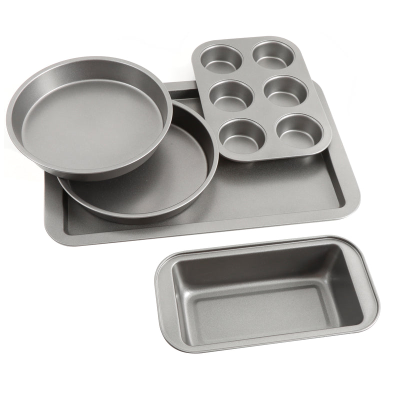 Gibson Home Love-to-Bake 5pc Carbon Steel Bakeware Set - Xylan Nonstick - Gift Box