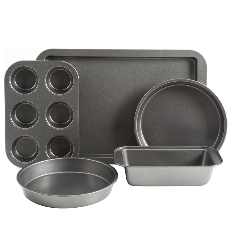Gibson Home Love-to-Bake 5pc Carbon Steel Bakeware Set - Xylan Nonstick - Gift Box