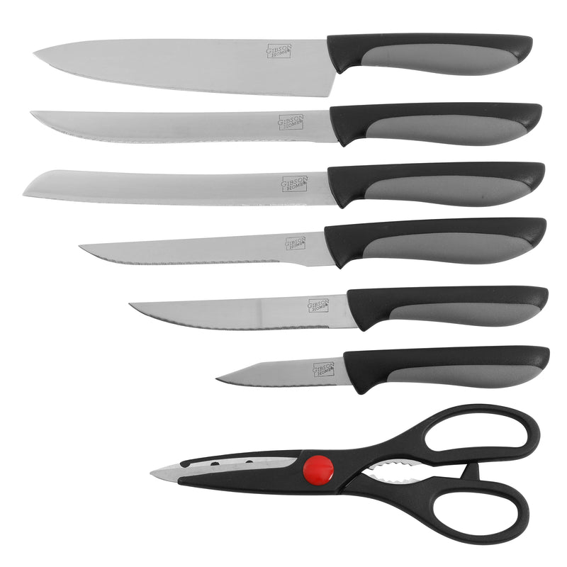 Gibson Home Dorian 14 pc Stainless Steel Cutlery  Set w/ Wood Block - Gift Box