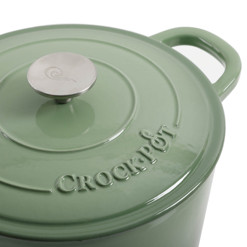 Crock-Pot Artisan 5qt Enamel Cast Iron Dutch Oven w/ Lid - Color Sleeve w/ Remailer - Pistachio Green