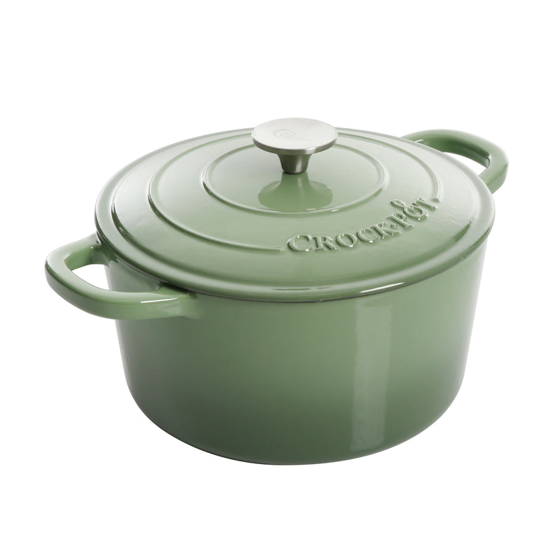 Crock-Pot Artisan 5qt Enamel Cast Iron Dutch Oven w/ Lid - Color Sleeve w/ Remailer - Pistachio Green