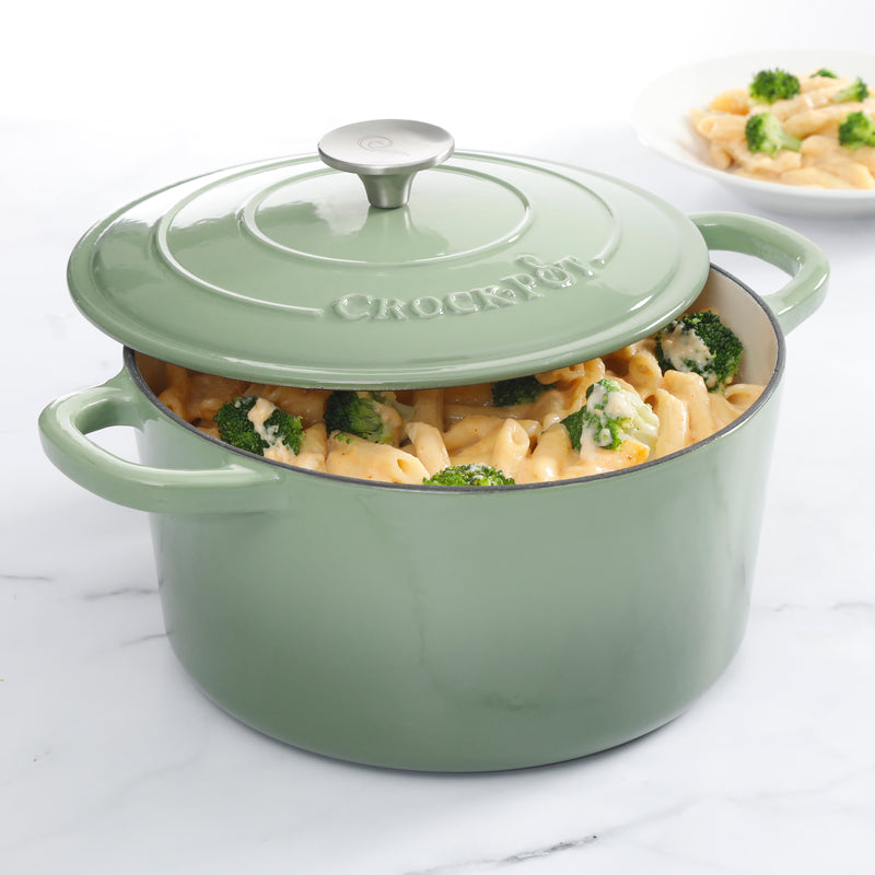Crock-Pot Artisan 5qt Enamel Cast Iron Dutch Oven w/ Lid - Color Sleeve w/ Remailer - Pistachio Green