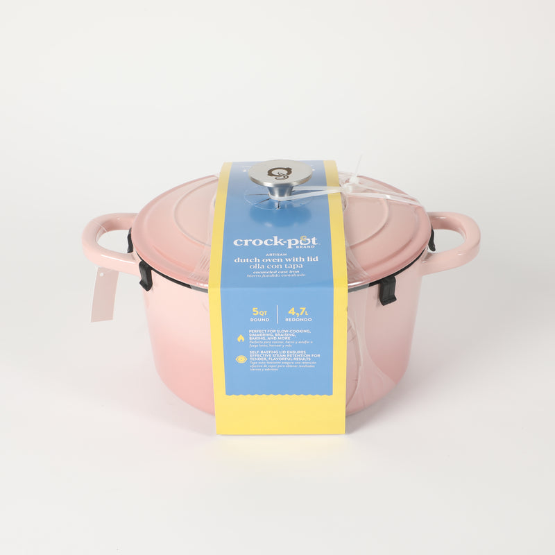 Crock-Pot Artisan 5qt Enamel Cast Iron Dutch Oven w/ Lid - Color Sleeve w/ Remailer