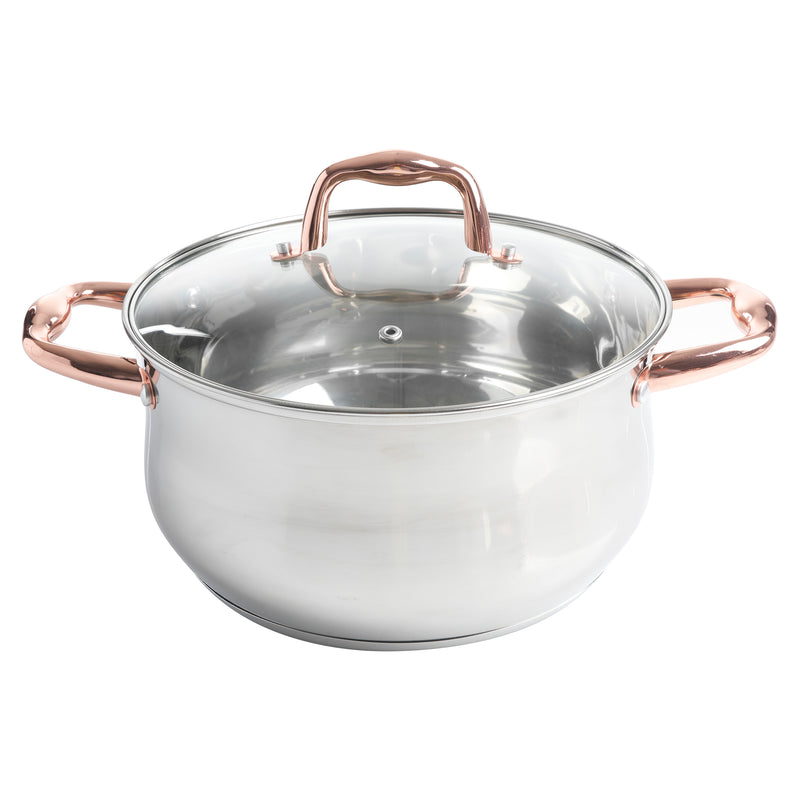 Gibson Home Bransonville 8pc Stainless Steel Belly Shape Cookware Set - Gift Box