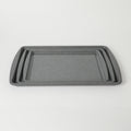 Oster Greystone 3pc Carbon Steel Cookie Sheet Set - Grey Speckle - Nonstick Interior - Color Label