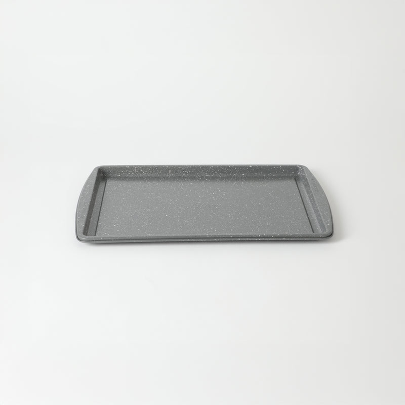 Oster Greystone 3pc Carbon Steel Cookie Sheet Set - Grey Speckle - Nonstick Interior - Color Label