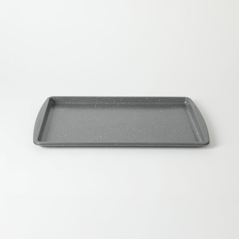 Oster Greystone 3pc Carbon Steel Cookie Sheet Set - Grey Speckle - Nonstick Interior - Color Label