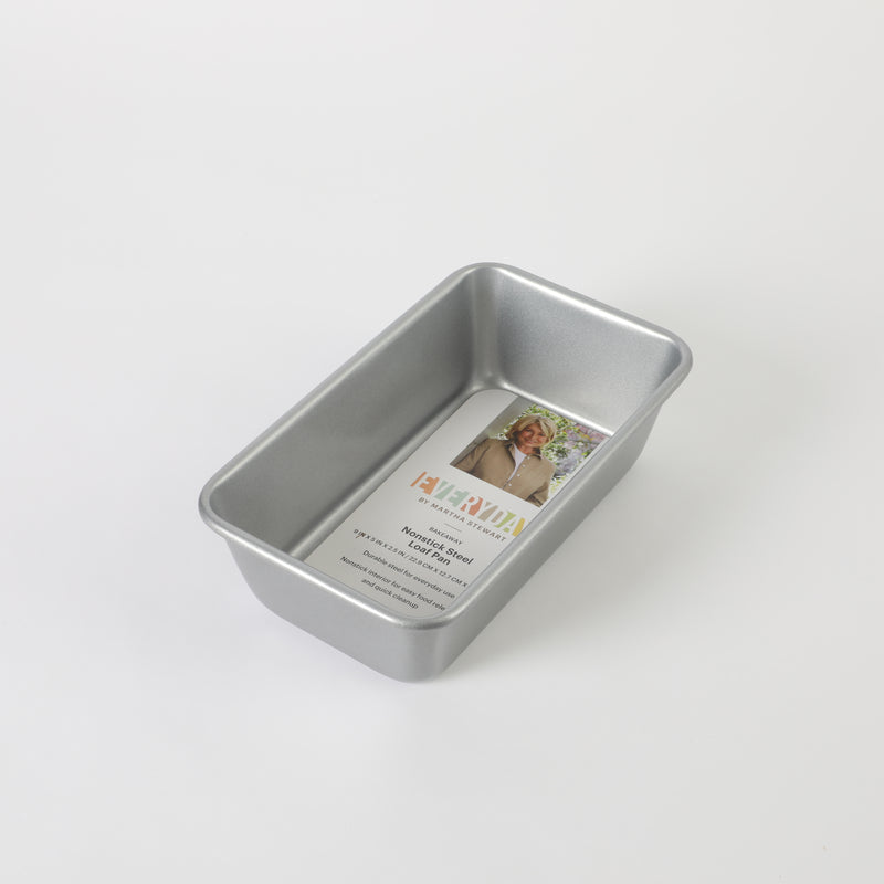 Martha Stewart Everyday Bakeaway 9" x 5" Carbon Steel Loaf Pan - Silver - Nonstick Interior - Color Label