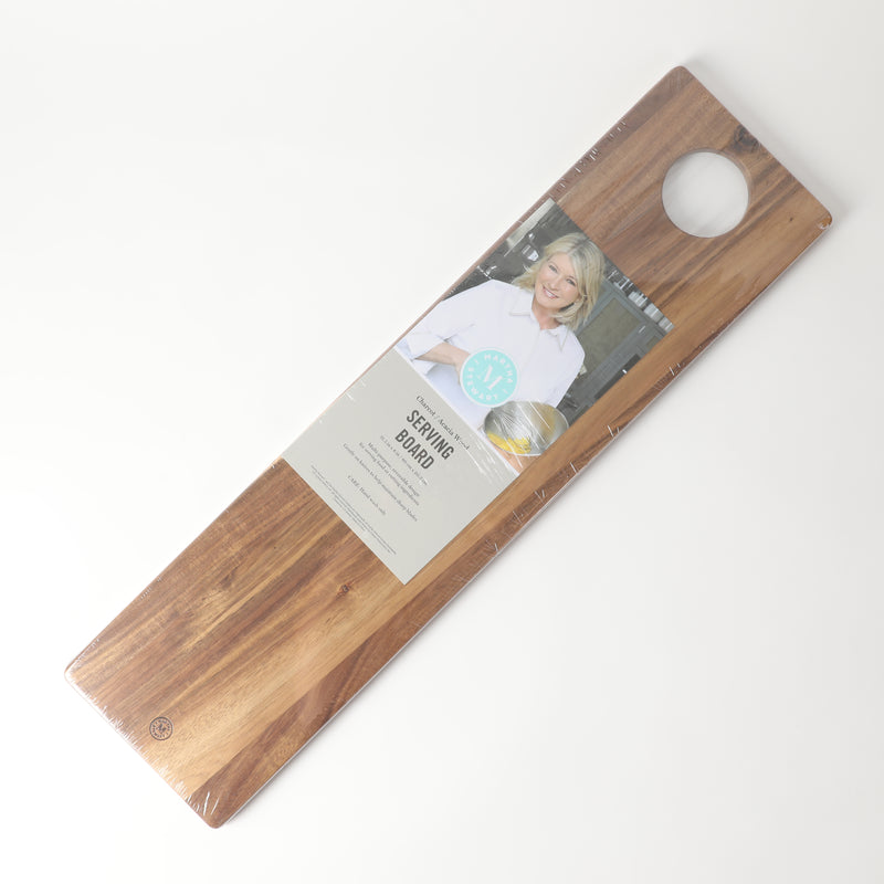 Martha Stewart Charcot 31.5" x8" Acacia Wood Serving Board - Rectangle - Shrink Wrap w/ Color Label