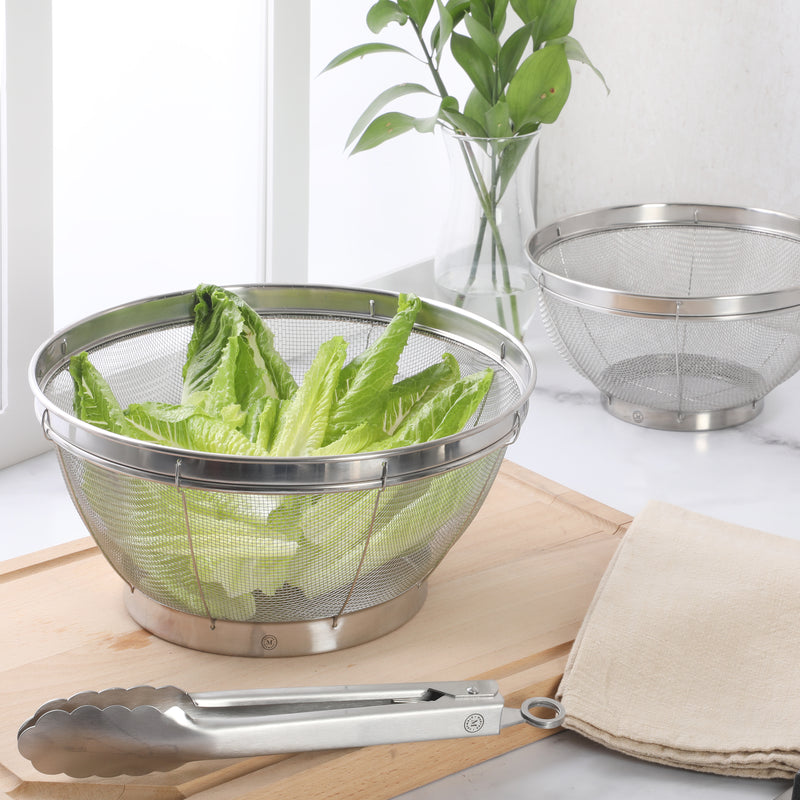 Martha Stewart Covello 2pc Stainless Steel Mesh Colander Set - Hang Tag