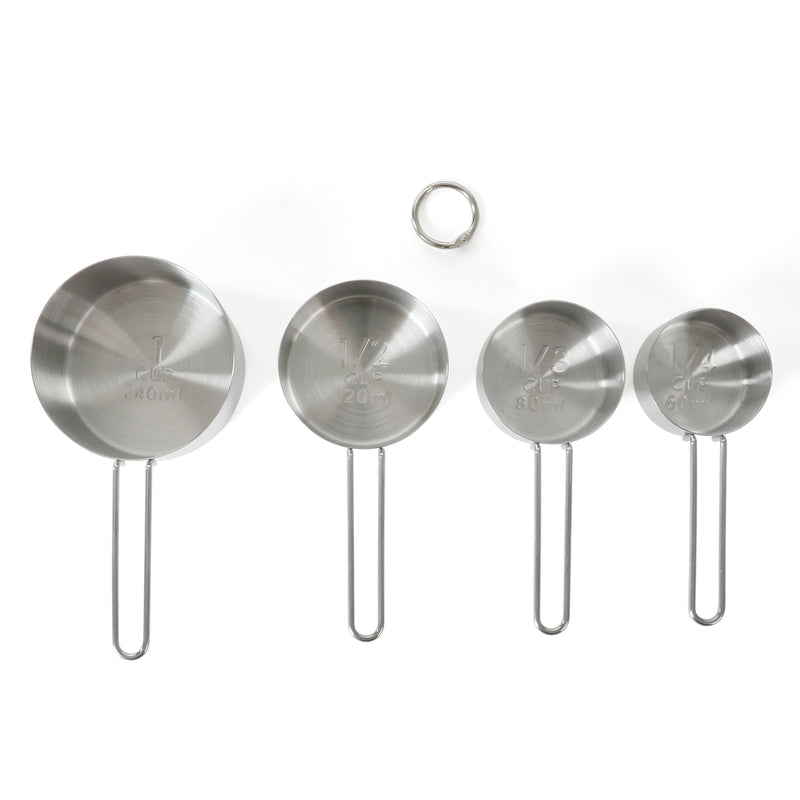 Martha Stewart Richburn 4pc Stainless Steel Measuring Cups - Matte Finish - Tie Card