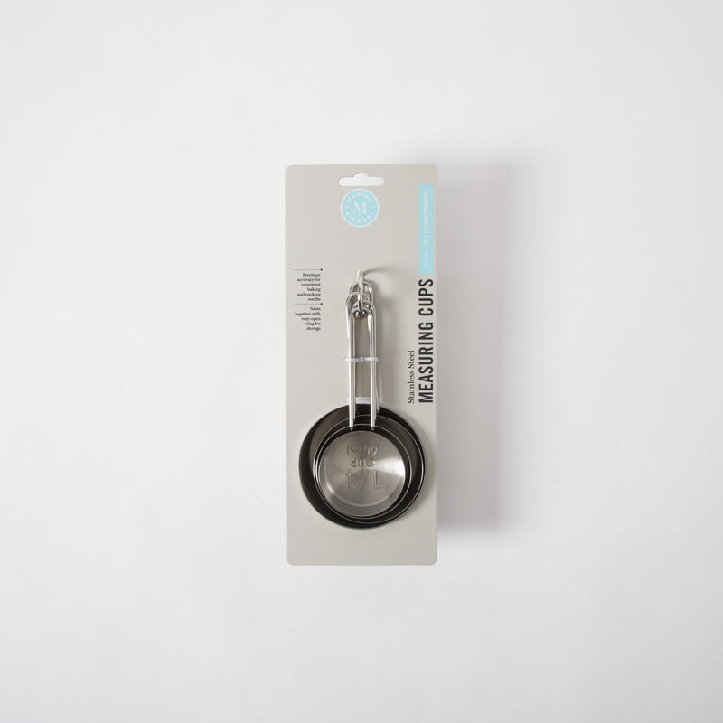 Martha Stewart Richburn 4pc Stainless Steel Measuring Cups - Matte Finish - Tie Card