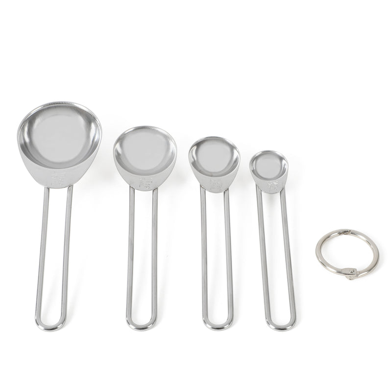 Martha Stewart Richburn 4pc Stainless Steel Measuring Spoons - Matte Finish - Tie Card