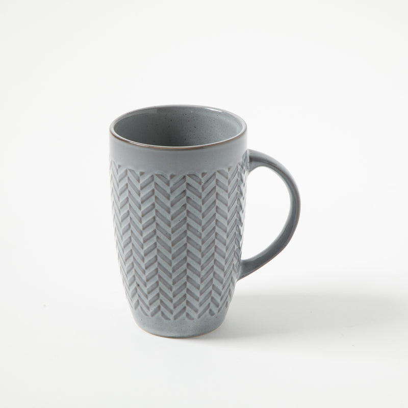 Gibson Home Carroll 22oz Cup - 2 Assorted Colors - Grey & White - Double Reactive - Stoneware - Open Stock