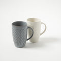 Gibson Home Carroll 22oz Cup - 2 Assorted Colors - Grey & White - Double Reactive - Stoneware - Open Stock