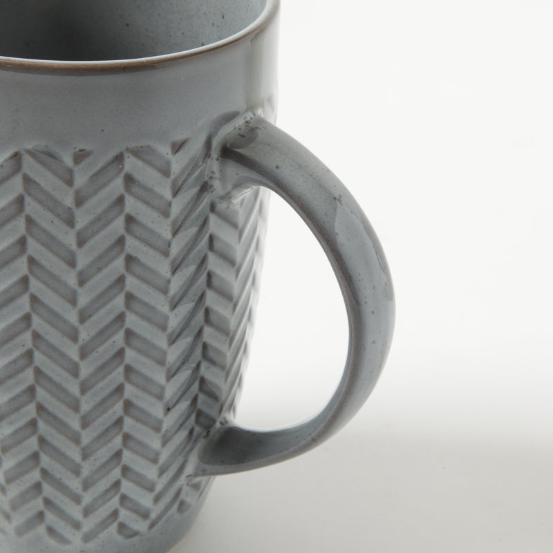 Gibson Home Carroll 22oz Cup - 2 Assorted Colors - Grey & White - Double Reactive - Stoneware - Open Stock