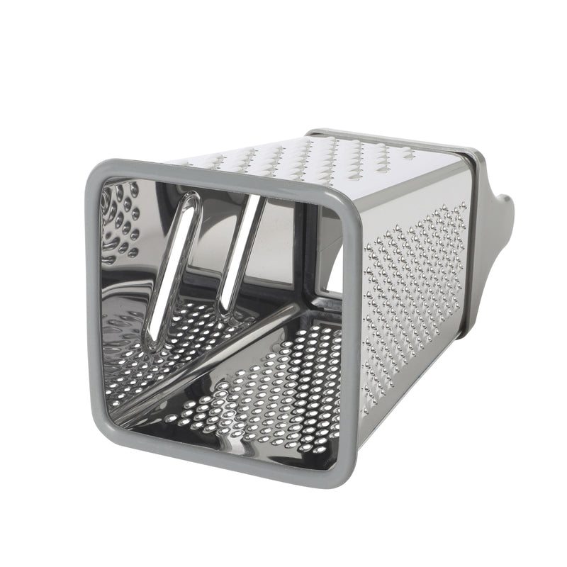 Oster Bluemarine 4 Sided Stainless Steel Box Grater - Blue/Grey - PP/TPR Handle - Color Sleeve