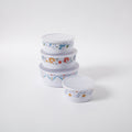 Gibson Home Anaya 8pc Nesting Food Storage Set w/PP Lid - Rd - Decorated - Melamine - 400G - Color Sleeve w/ Shrink Wrap